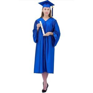 NEW Shiny Graduation Gown Blue  High School & Bachelor 51